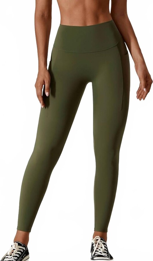 Rockstar Peach Marni Pocket Leggings In Olive
