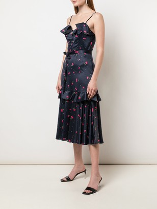 Milly Cherry Print Midi Dress