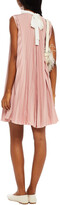 Thumbnail for your product : RED Valentino Pleated Printed Satin-crepe Mini Dress