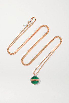 Piaget Possession 18-karat Rose Gold, Malachite And Diamond Necklace
