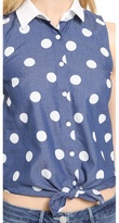Thumbnail for your product : 3x1 Natalie Tie Front Sleeveless Shirt