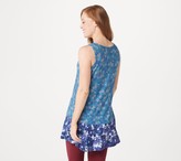 Thumbnail for your product : Logo by Lori Goldstein LOGO Layers by Lori Goldstein Double Print Knit Tank with Ruffle Hem