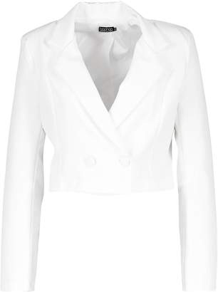 boohoo Cropped Double Breasted Blazer