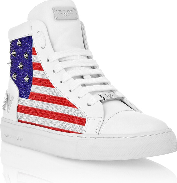 Philipp Plein Mid Top Sneakers Star Studs America
