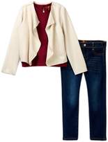 Thumbnail for your product : 7 For All Mankind Slouchy Jacket, Tee, & Skinny Jeans Set (Toddler Girls)