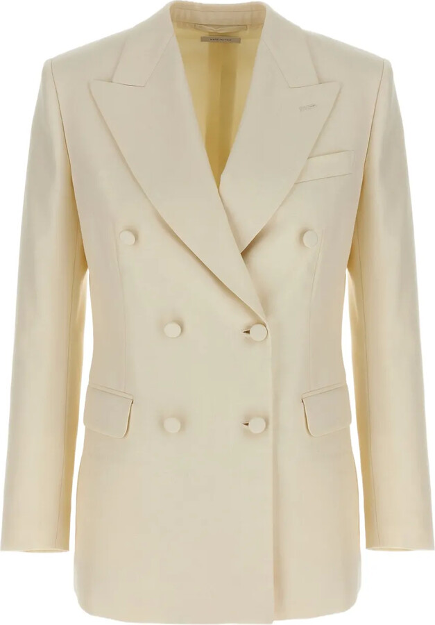 Brioni Flavia double-breasted peak-lapel blazer