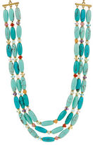 Thumbnail for your product : Lauren Ralph Lauren Three-Row Turquoise Beaded Necklace