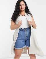 Thumbnail for your product : Simply Be longline duster jacket in stone