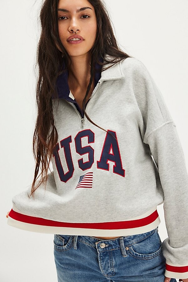 お値下げ！CLANE RIB STRIPE ZIP Chaser USA Rib Stripe Quarter Zip - ShopStyle Sweatshirts