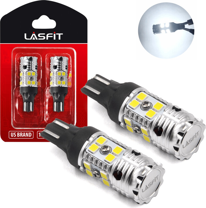 Lasfit 921 912 T15 Canbus Error Free Auto LED Bulbs, Car Reverse Backup Light Bulb & Trunk Cargo Light Lamp, Pure White, 2Pcs
