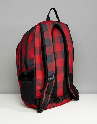 Jack Wolfskin Dayton Red Check Backpack in Red