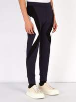 Thumbnail for your product : Neil Barrett Chevron Panelled Jersey Track Pants - Mens - Navy Multi