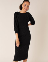 Thumbnail for your product : Monsoon Hotfix Gem Knit Dress with Sustainable Viscose Black