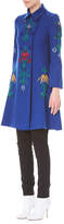 Thumbnail for your product : Carolina Herrera Floral-Embroidered Double-Breasted Wool Coat