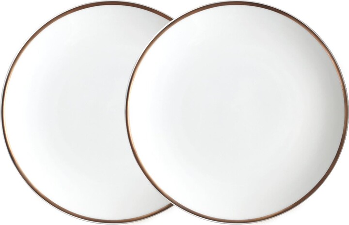 Twig New York White / Gold Alex Gold - Set Of Two, Bread / Canape Plates
