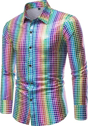 ZAFUL Mens Long Sleeve Dress Shirts Contrast