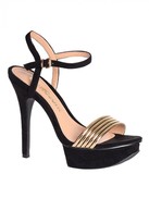 Thumbnail for your product : Glamorous Black And Gold Platform Sandals