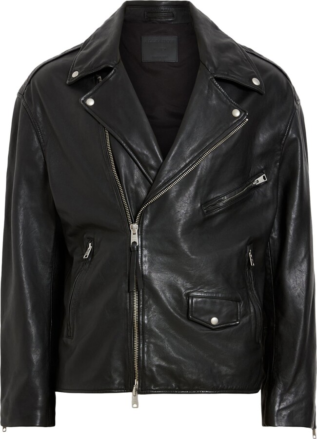 AllSaints Wick Leather Biker Jacket ShopStyle