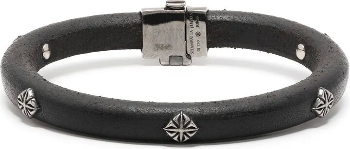 Shamballa Jewels Stud Detailing Leather Bracelet