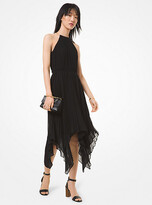 Thumbnail for your product : Michael Kors Pleated Georgette Halter Dress