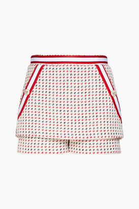 Maje Irona layered metallic cotton-blend tweed shorts - White - FR 40 -  ShopStyle