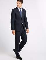 Thumbnail for your product : M&S Collection LuxuryMarks and Spencer Big & Tall Navy Regular Fit Wool Trousers