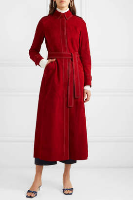 Gabriela Hearst Belted Suede Coat - Red