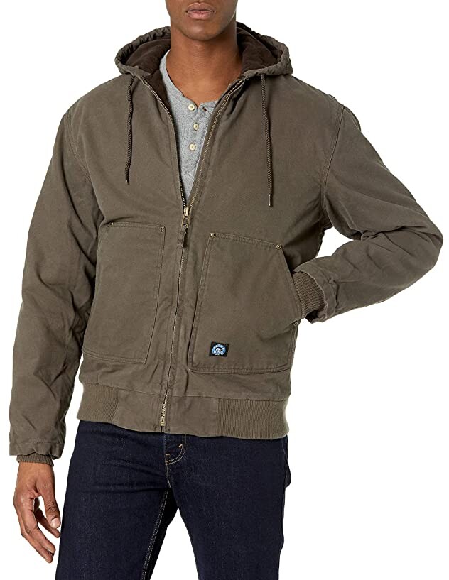 fleece lined hooded coat