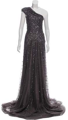 Mac Duggal One-Shoulder Embellished Gown w/ Tags