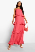 Thumbnail for your product : boohoo Strappy Tiered Ruffle Maxi Dress