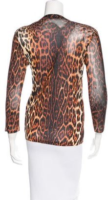 Christian Dior Leopard Print Knit Cardigan