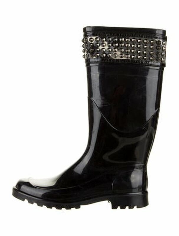 black studded rain boots