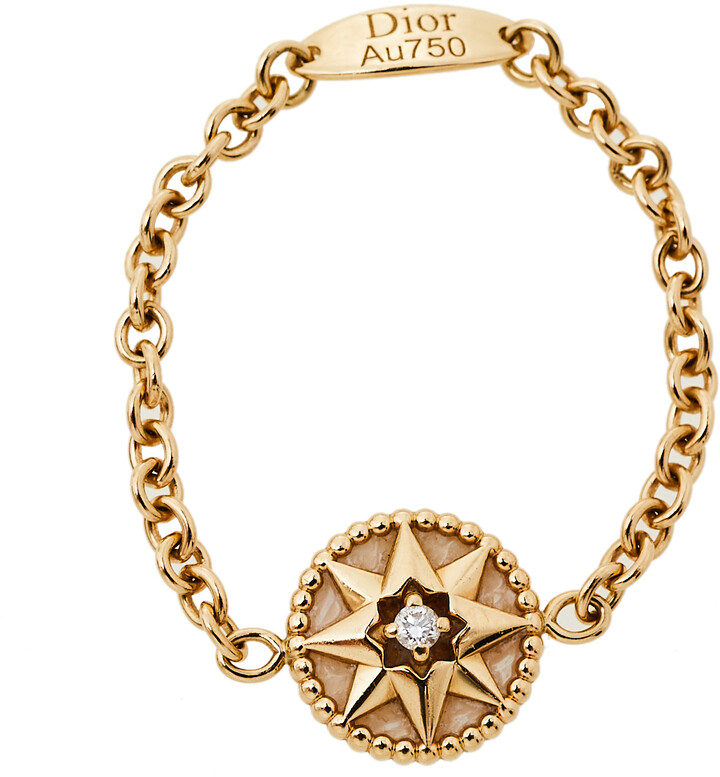 Christian Dior Rose Des Vents Diamond Mother of Pearl 18K Yellow Gold