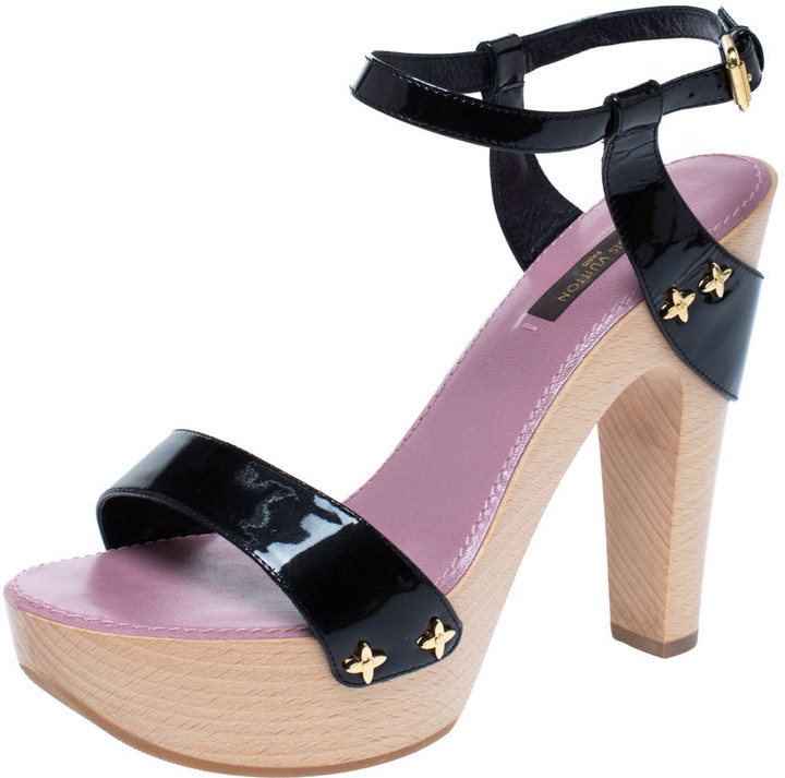 louis vuitton block heel sandals