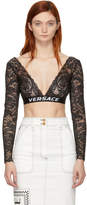 Thumbnail for your product : Versace Underwear Black Lace Logo Long Sleeve Bra