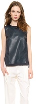 Thumbnail for your product : Vince Leather Panel Shell Top