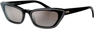 Miu Miu Eyewear Embellished Cat Eye Sunglasses