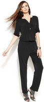 Thumbnail for your product : INC International Concepts Roll-Tab-Sleeve Jumpsuit