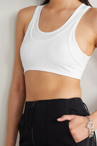 Thumbnail for your product : Helmut Lang Layered Cropped Stretch-jersey Top - White
