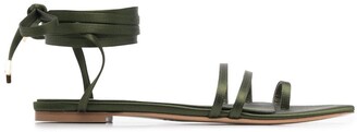 ILIO SMERALDO Toe-Strap Flat Leather Sandals