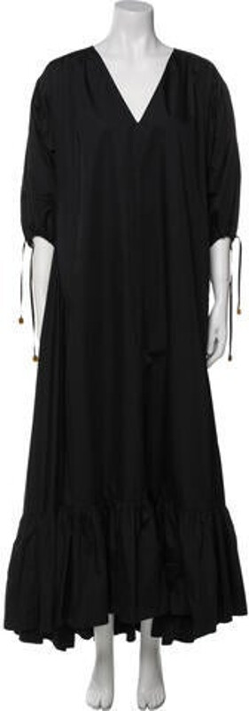 Rodebjer V-Neck Long Dress Rodebjer Tent Dress Blue Three-Quarter Sleeve with V-Neck