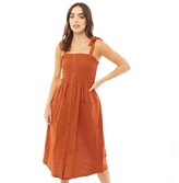 Thumbnail for your product : Brave Soul Womens Victo Button Through Dress Rust
