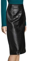 Thumbnail for your product : BOSS Seminca Croc-Embossed Leather Skirt
