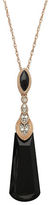 Thumbnail for your product : Lord & Taylor 14 Kt. Rose Gold Onyx & Diamond Pendant Necklace