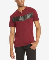 Thumbnail for your product : Kenneth Cole Reaction Men's Split-Neck Faux Leather Pieced T-Shirt