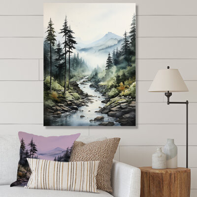 Mysterious Misty Mountain Morning II On Canvas Print