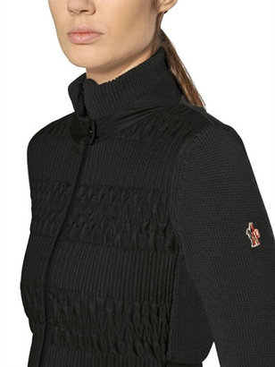 Moncler Wool Knit & Nylon Padded Jacket