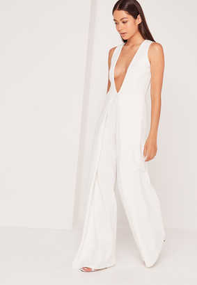 Missguided Crepe Origami Detail Romper White