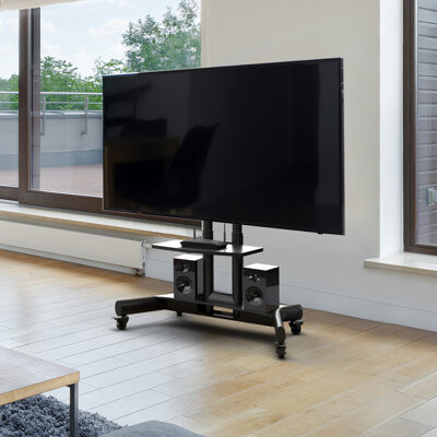 ONKRON Mobile TV Stand on Wheels for 32 - 70 Inch TVs up to 89 lbs, Height Adjustable TV Portable Stand with Wheels & Tilt