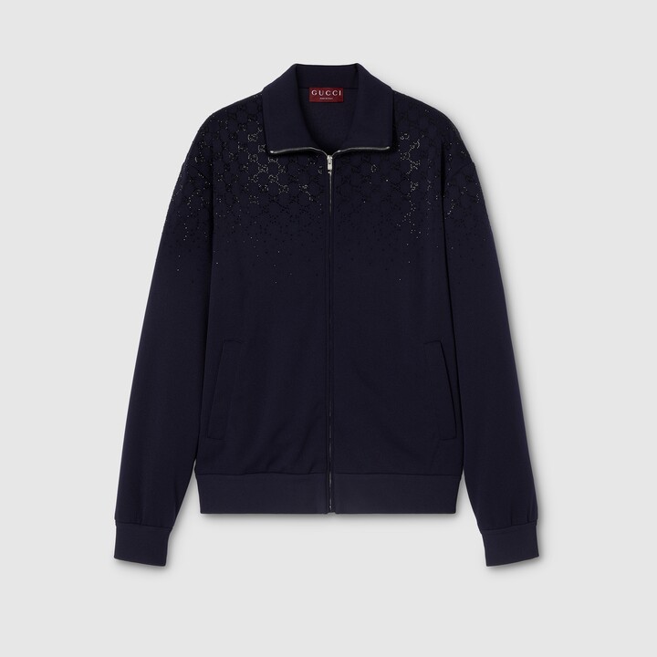 Gucci Technical jersey zip jacket with crystals